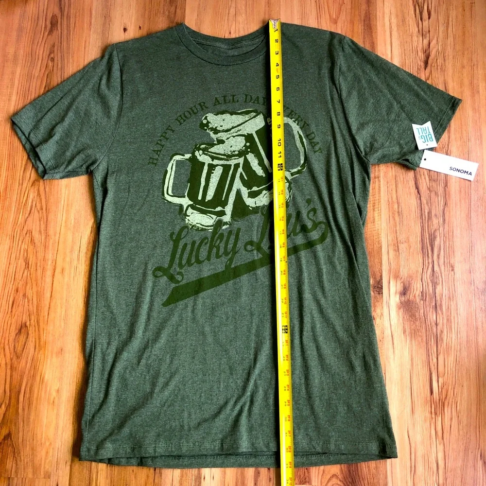 NEW SONOMA Shirt Happy Hour Lucky Lou’s Green Large Tall Men’s - Picture 7 of 12